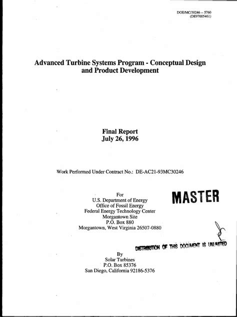 Advanced Turbine Design ATS 1995 - Critical Technologies | PDF