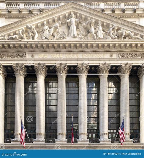 Exterior View of the NYSE New York Stock Exchange Building in the