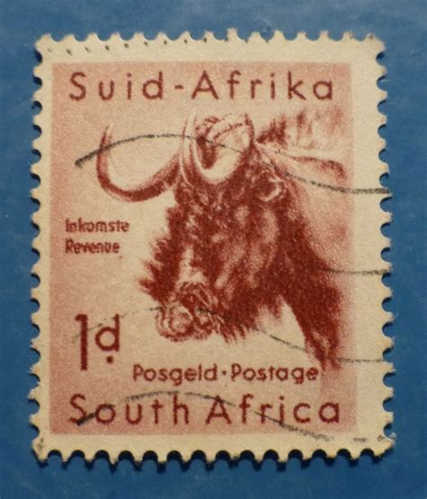 1d Suid Afrika Wildebeast Stamp Collecting Stamp Africa