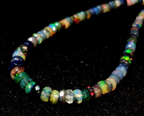 Thiopischer Opal Perlen Halskette Edelstein Ct Gute Etsy