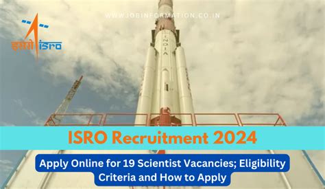 ISRO Recruitment 2024 Out Apply Online For 19 Scientist Vacancies