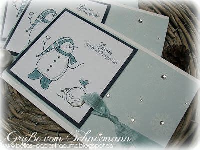 Bellas Papiertr Ume Gr E Vom Schneemann Cards Stampin Up