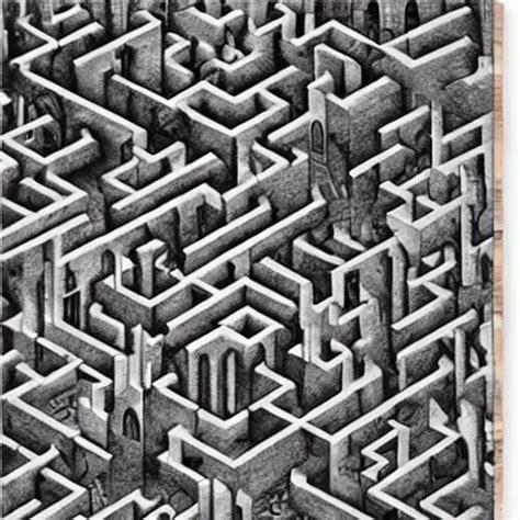 Labyrinth Mc Escher Print Stable Diffusion