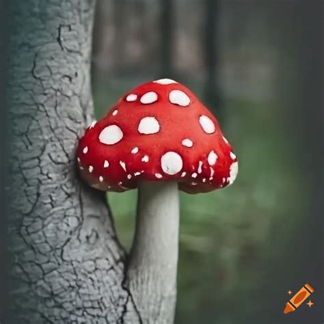 Close Up Of A Mushroom Shaped Tree Bud On Craiyon