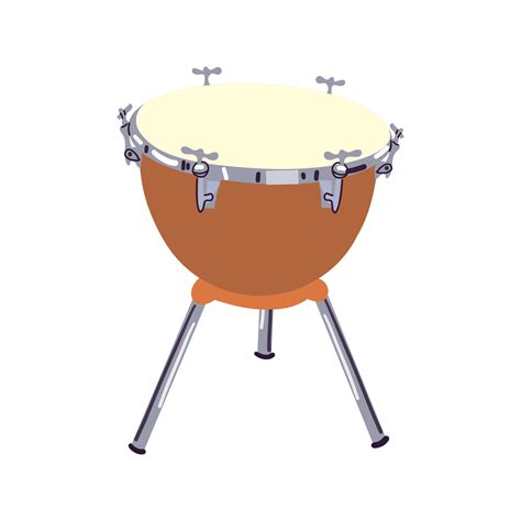 Timpani Clipart Cartoon Style Simple Cute Brown Timpani Percussion