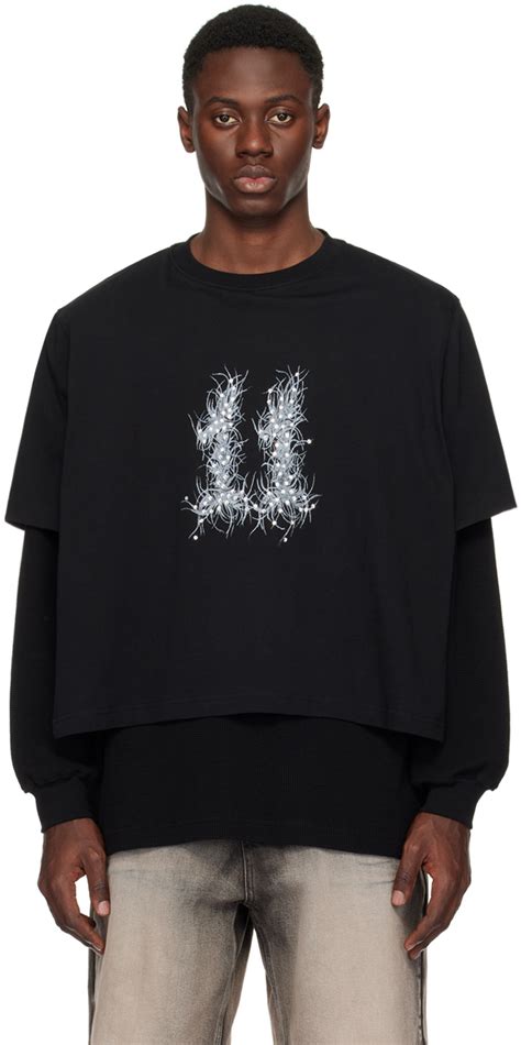 We11done Black Layered Long Sleeve T Shirt Ssense