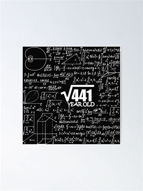 Square Root Of 441 21 Years Old 21th Birthday Funny Square Root Poster For Sale By Alipapi