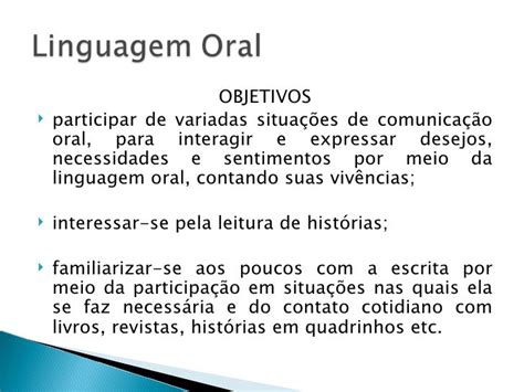 Linguagem Oral E Práticas De Leitura