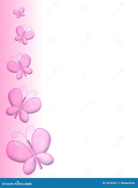 Pink Butterfly Page Border Royalty Free Stock Photography - Image: 5476557