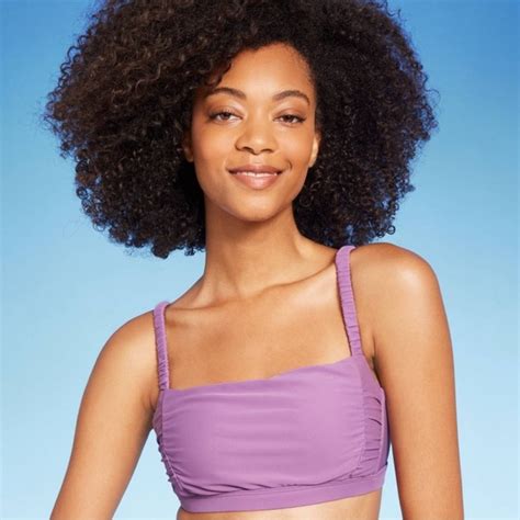 Shade Shore Swim Nwt Womensshirred Longline Bikini Top Shade Shore Purple L Poshmark