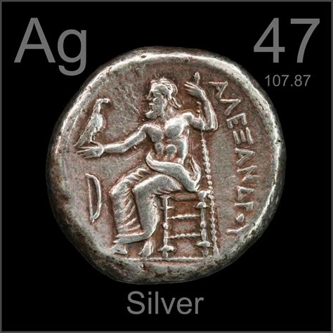 Tetradrachm, a sample of the element Silver in the Periodic Table