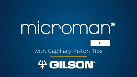 Gilson MICROMAN E Capillary Piston Tips YouTube