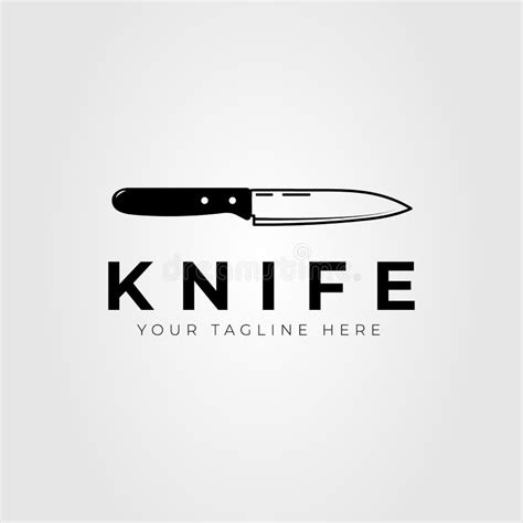 Sharp Kitchen Knife Isolated Logo Vector Illustration Design Stock