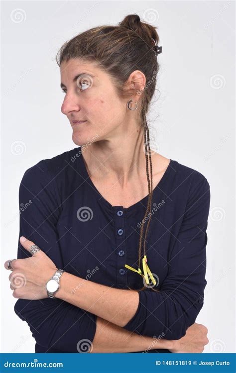 Portrait Of A Middle Aged Woman Without Makeup Stock Image Image Of