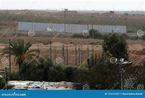 Egypt Has Begun Building a Concrete Wall Along Its Border with Gaza Stock Image - Image of strip ...