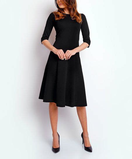 Foggy Black Fit And Flare Dress Zulily Fit And Flare Dress Fit And Flare