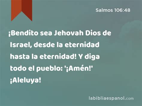 Salmos Bendito Sea Jehovah Dios De Israel Desde La Eternidad