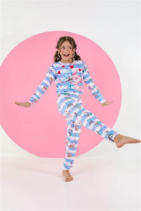 PIJAMA INFANTIL FEMININO SUED 715 LISTRAS AZUL E BRANCO Império Lingerie