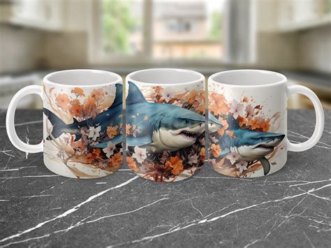 Sublimation Tasse Blumen Haifische Oz Graphic By Autismusmama