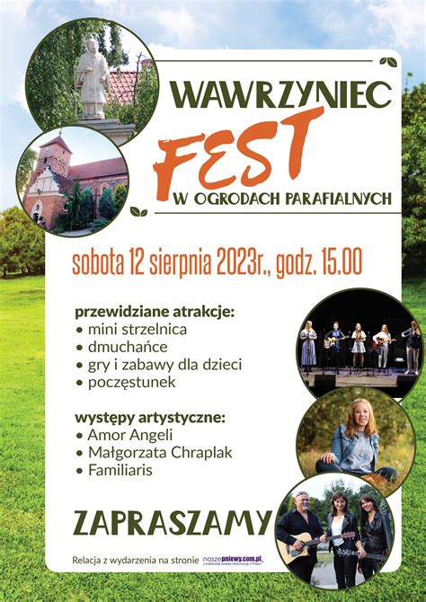 Zapraszamy Na Festyn Parafialny Wawrzyniec Fest W Najbli Sz Sobot W