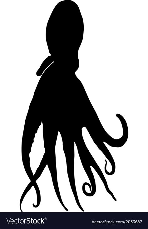 Octopus silhouette Royalty Free Vector Image - VectorStock