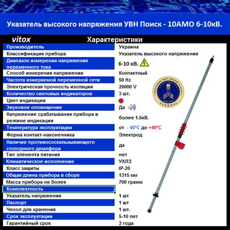 Указатель напряжения 6-10кВ УВН Поиск-10АМ световая, звуковая индикация ...