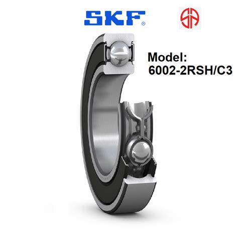 SKF 6002 2RSH C3 Deep Groove Ball Bearing Rubber Seals 15x32x9 Shopee