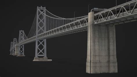 Oakland San Francisco Bay Bridge 3d Model Buy Royalty Free 3d Model