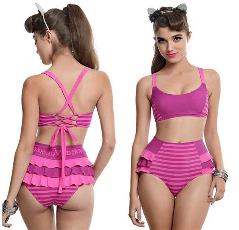 Disney Cheshire Cat Bikini Top And Bottom Bikini Tops Cat Bikini Hot