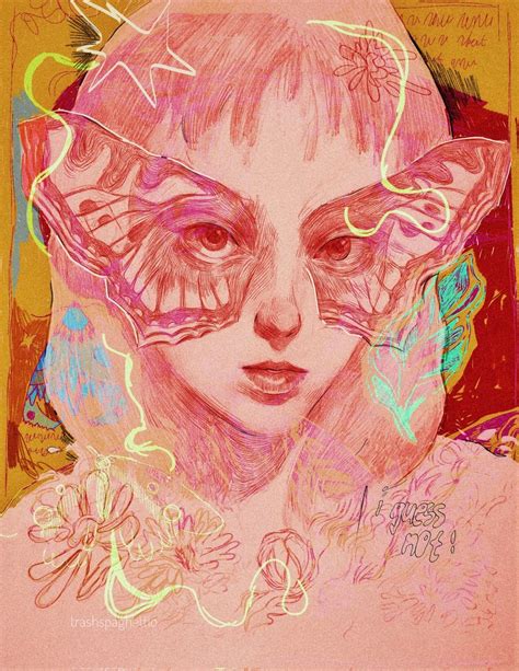 Butterfly Moth Masquerade Mask Party Lofi Art Inspiration Drawing