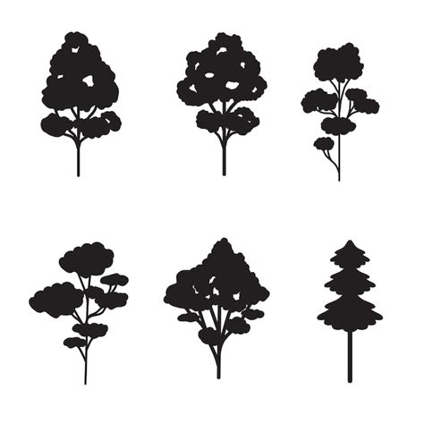 Baum Silhouette Illustration Vektor Premium Vektor