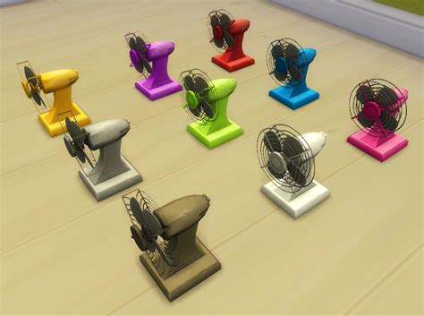 Sims 4 Ccs The Best Desk Fans Resized And In 9 Recolors By