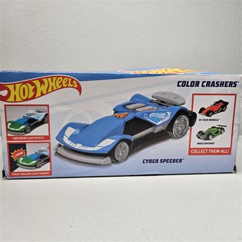Mattel Toys Hot Wheels Car Color Crashers Cyber Speeder Large Motorized Lights Sounds Poshmark