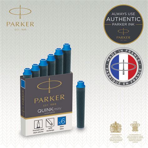 Parker Fountain Pen Refills Mini Ink Cartridges Washable Blue 6 Count ...