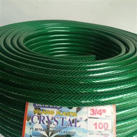 Jual Selang Air Benang Hijau Tebal Merek Crystal Ukuran X M Roll