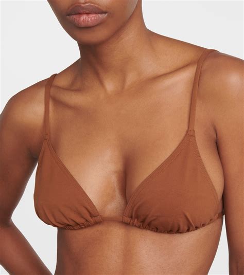 Mouna Triangle Bikini Top In Brown Eres Mytheresa