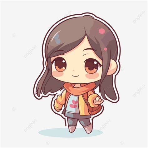 Cute Anime Girl Design Of Stickers Vector Chibi Sticker Cartoon Png And Vector With