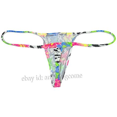 Men S Slim Pouch Bikini Underwear Sexy Male Tiny Slip String Swim Bottoms Thong Ebay