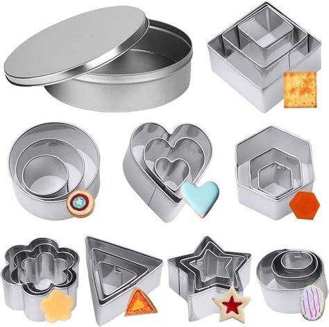 Stainless Steel Geometric Shapes Mini Cookie Cutters Piece