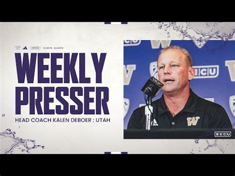 Head Coach Kalen DeBoer Weekly Press Conference: Utah — Hardcore Husky ...