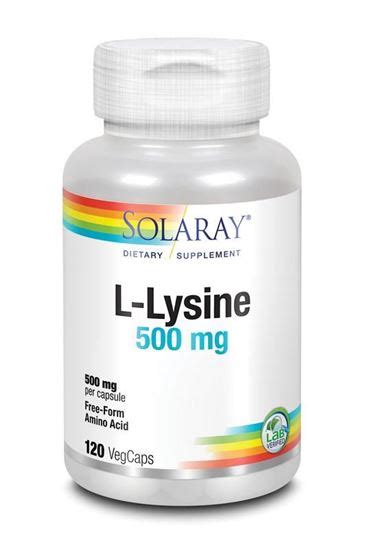 Solaray L Lysine 500 Mg 120 Vegetarische Capsules Nu 17 19