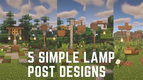 Minecraft 5 Simple Lamp Post Builds Easy YouTube