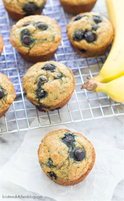 Light And Fluffy Blueberry Banana Muffins Kristines Kitchen