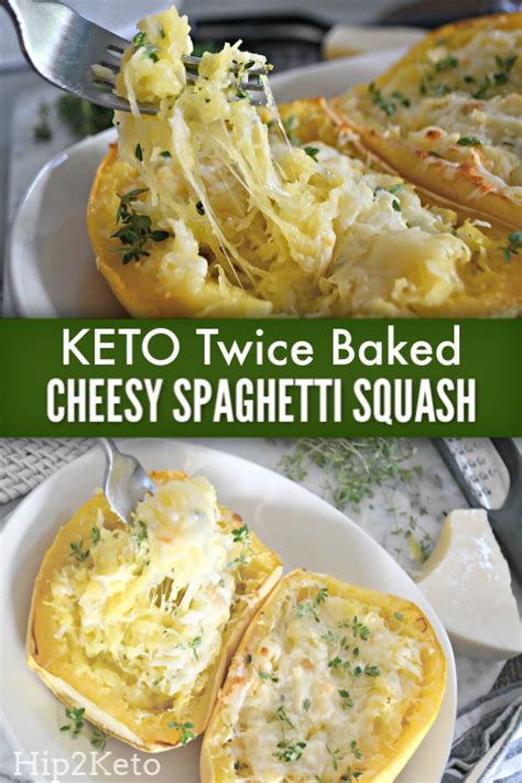 Cheesy Keto Twice Baked Spaghetti Squash Baked Spaghetti Squash