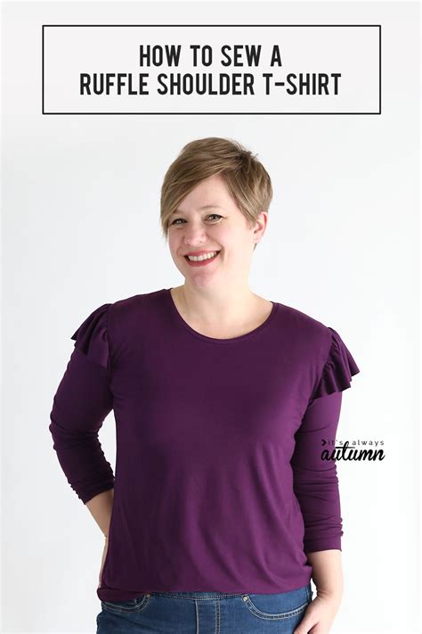 Sewing Pattern Ruffled Shoulder T Shirt Sewing