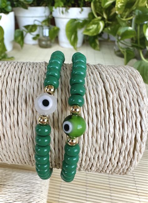 Pulsera Ojo Turco Verde X2 Artesanum