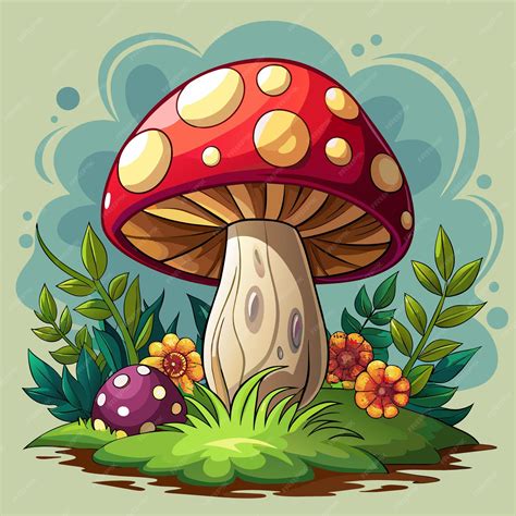 Premium Vector Mushroom Cartoon Vector Illustration Flat Style