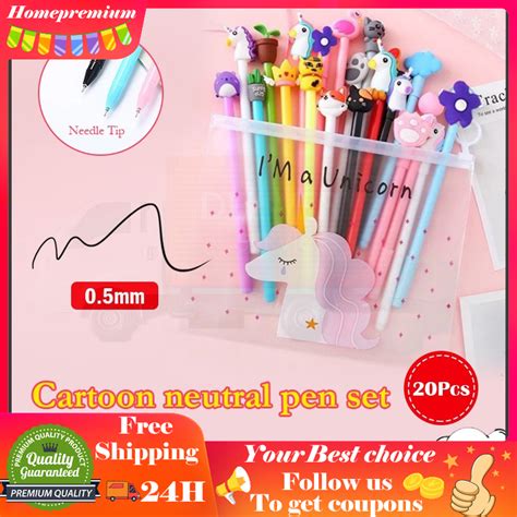 Pcs Cartoon Gel Pen Ballpen Set With Pencil Case Neutral Gel Pen