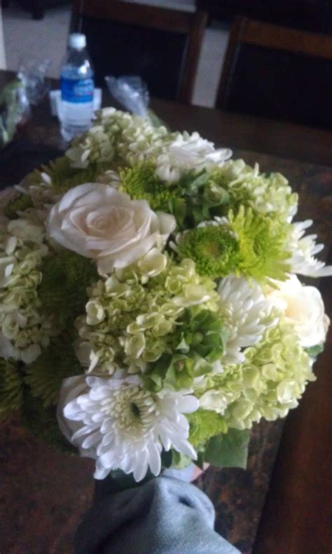 Green and white bridal bouquet White Bridal Bouquet, Wedding Bridal ...