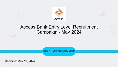 2024 Access Bank Entry Level Recruitment Campaign For Young Graduates